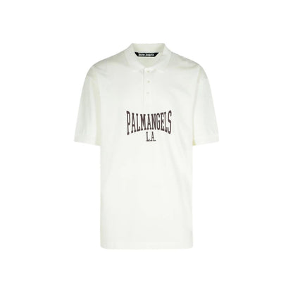 Palm Angels White Cotton Polo Shirt