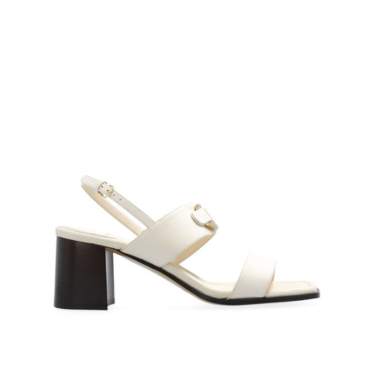 Salvatore Ferragamo White Calfskin Platform Sandals