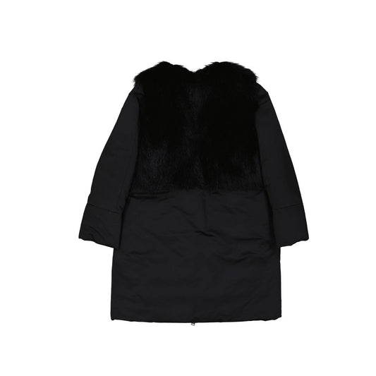 Add Black Polyester Coat