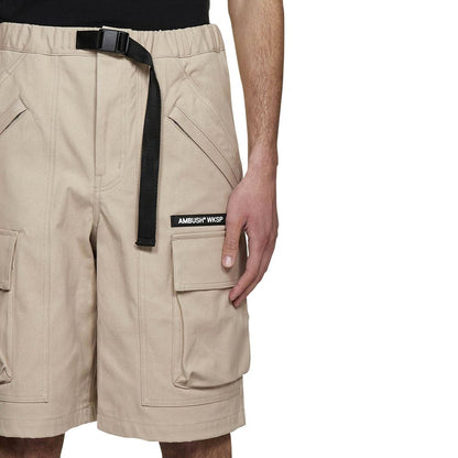 Ambush Beige Cotton Bermuda Shorts