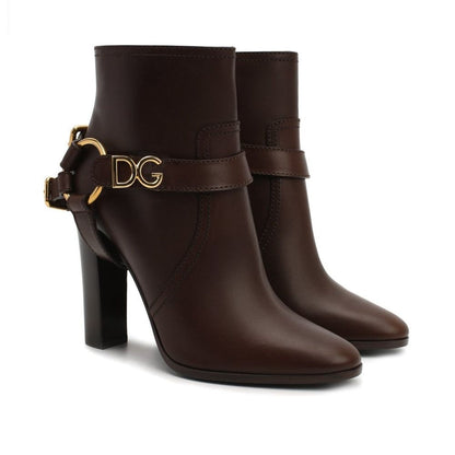 Dolce & Gabbana Brown Leather Ankle Boots