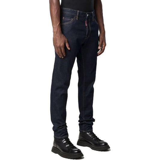 Dsquared² Blue Cotton Straight-Leg Jeans