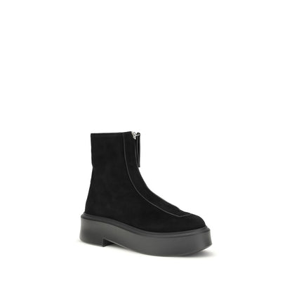 The Row Black Rubber Ankle Boots