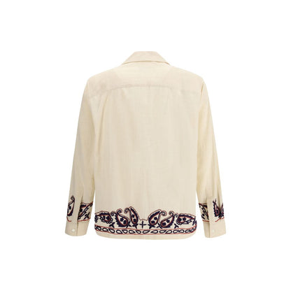 Baziszt Cream Silk Pattern Shirt