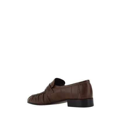 The Row Brown Calf Leather Bos Taurus Slip-On Loafers