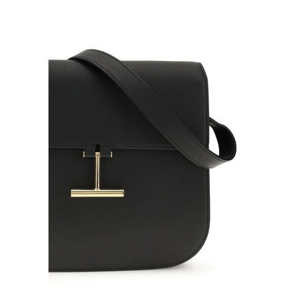 Tom Ford Black Calf Leather Bos Taurus Shoulder Bag