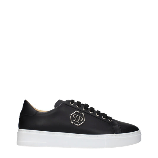 Philipp Plein Black Leather Low Top Sneakers