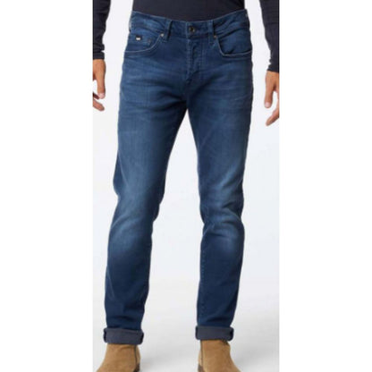Gas Blue Cotton Slim Fit Jeans