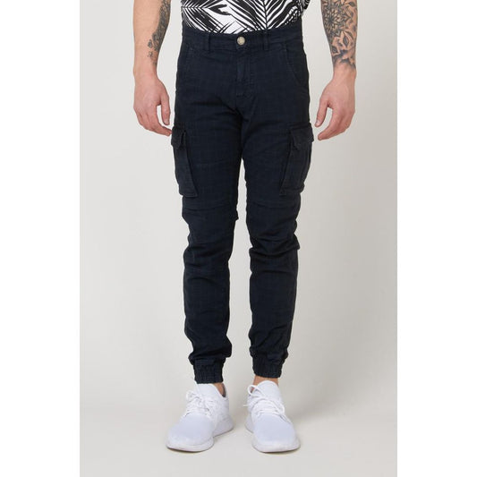 Gas Navy Blue Cotton Cargo Pants