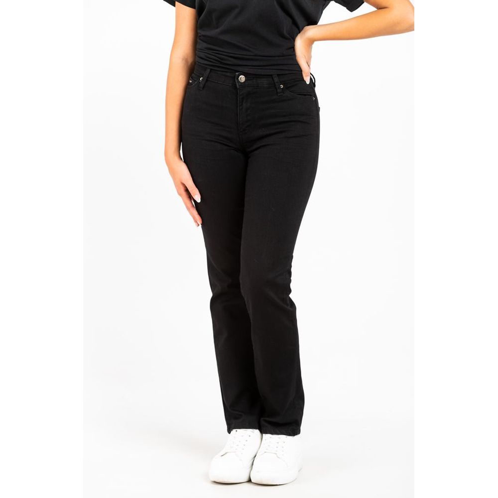 Gas Black Cotton Straight-Leg Jeans