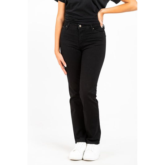 Gas Black Cotton Straight-Leg Jeans