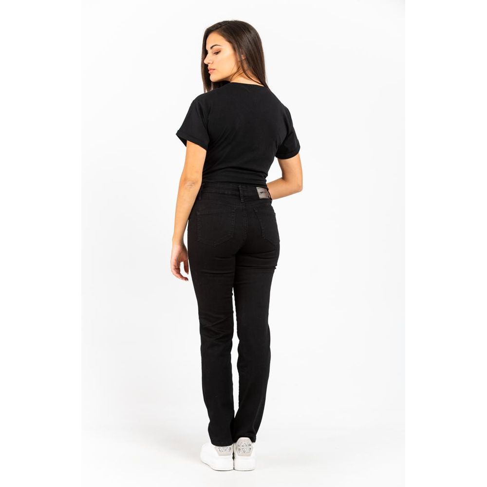 Gas Black Cotton Straight-Leg Jeans