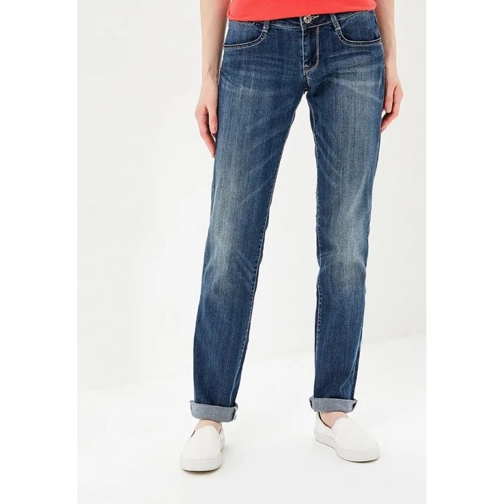 Gas Blue Cotton Straight-Leg Jeans