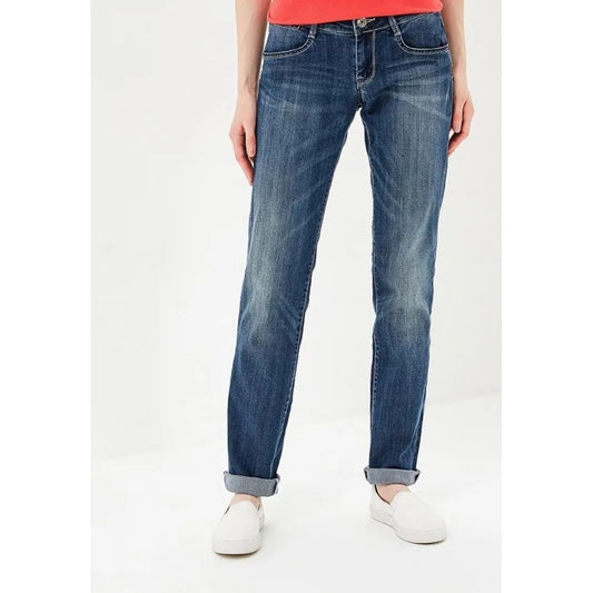 Gas Blue Cotton Straight-Leg Jeans
