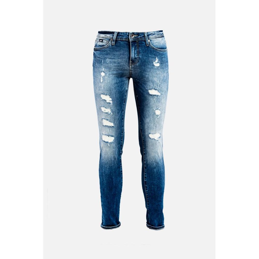 Gas Blue Cotton Relaxed Fit Jeans