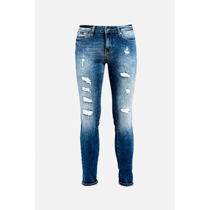 Gas Blue Cotton Relaxed Fit Jeans