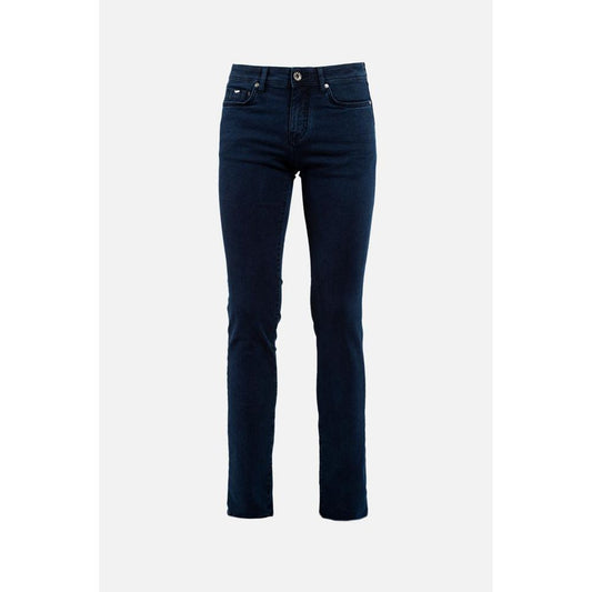 Gas Blue Cotton Slim Fit Jeans