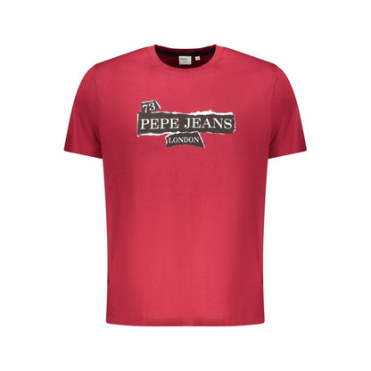 Pepe Jeans Red Cotton Men T-Shirt