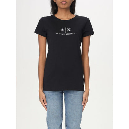 Armani Exchange Black Cotton T-Shirt
