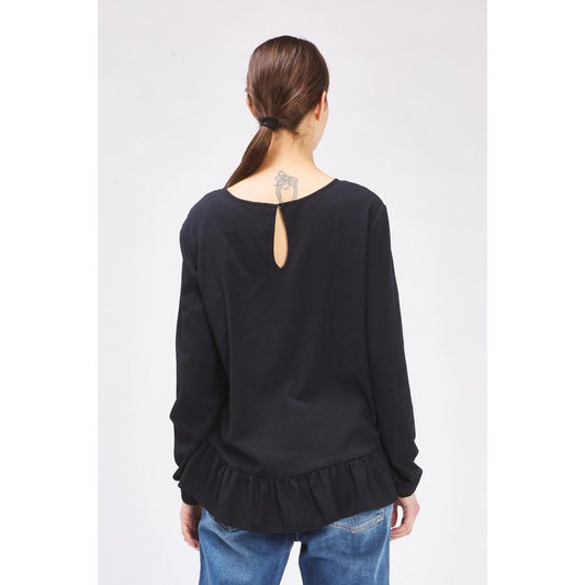 Gas Black Polyester Long Sleeve T-Shirt