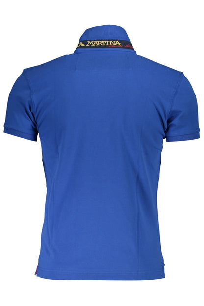 La Martina Blue Cotton Polo Shirt