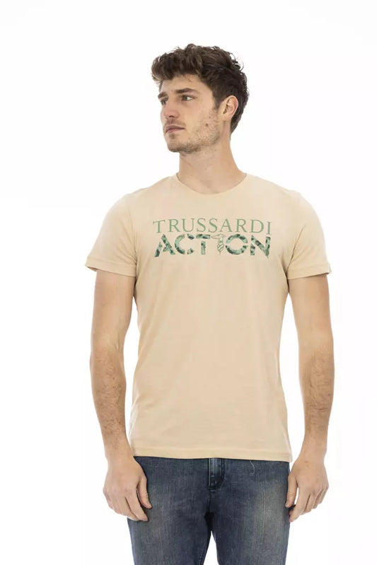Trussardi Action Beige Cotton Men's T-Shirt