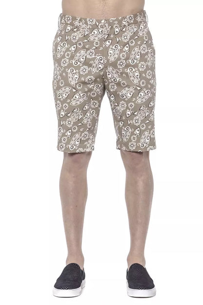 PT Torino Beige Cotton Men Bermuda Shorts