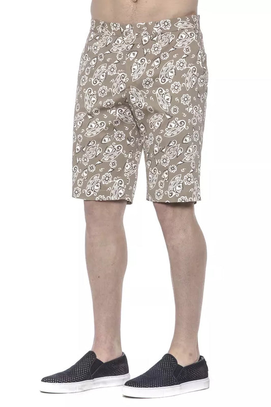 PT Torino Beige Cotton Men Bermuda Shorts