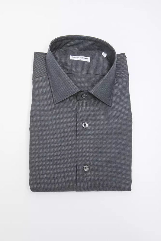 Robert Friedman Black Cotton Men's Shirt