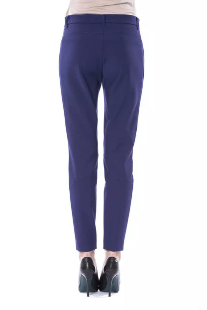 BYBLOS Blue Polyester Women's Slim-Fit Pant