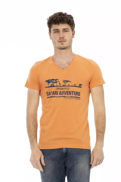 Trussardi Action Orange Cotton Men's T-Shirt