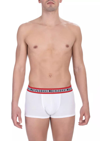 Bikkembergs White Cotton Men's Underwear Trunk Twin Pack
