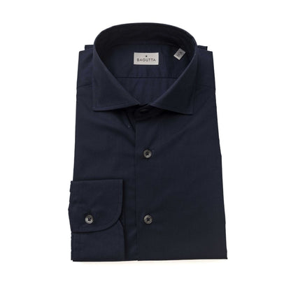 Bagutta Blue Cotton Men's Slim Shirt