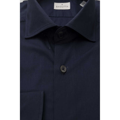 Bagutta Blue Cotton Men's Slim Shirt