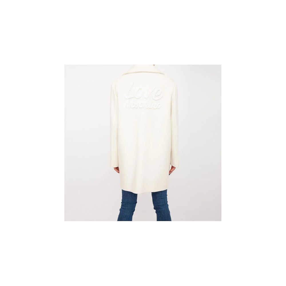 Love Moschino Weißer Wollmantel für Frauen