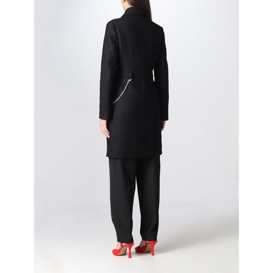 Love Moschino Schwarzer Wollmantel für Frauen