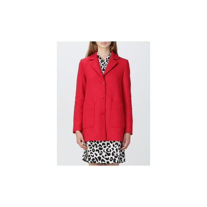 Love Moschino Damenmantel aus roter Wolle