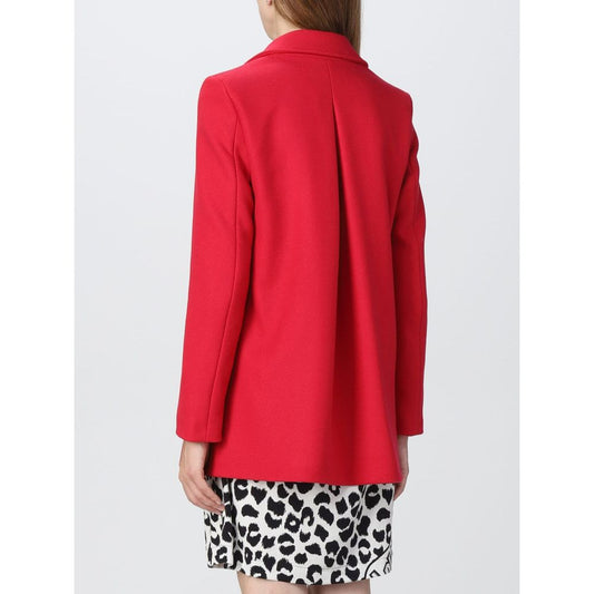 Love Moschino Damenmantel aus roter Wolle