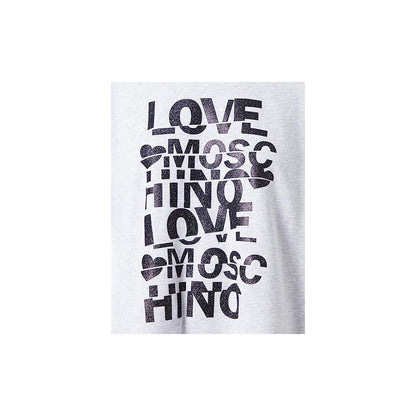 Love Moschino Graues Baumwoll-Sweatshirt in Übergröße für Frauen