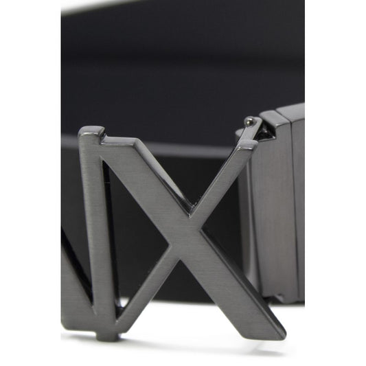 Armani Exchange Black Leather Regular Belt
