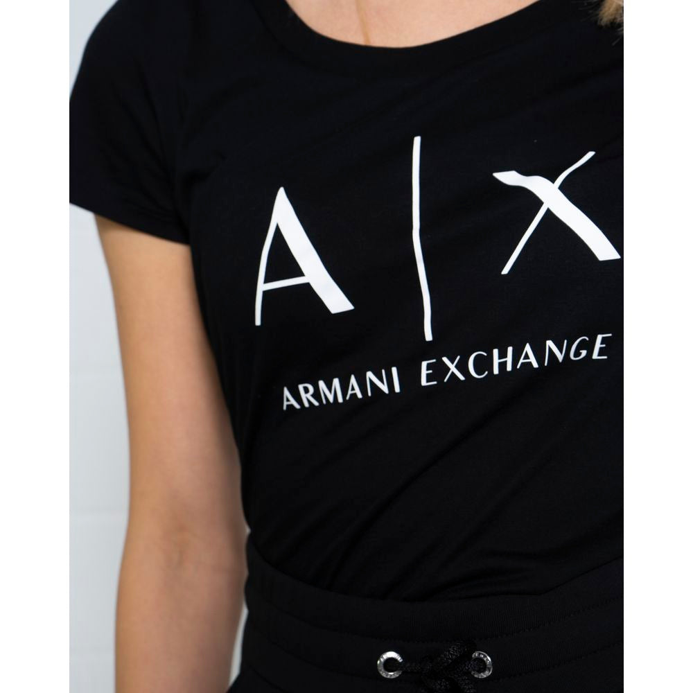 Armani Exchange Black Cotton T-Shirt
