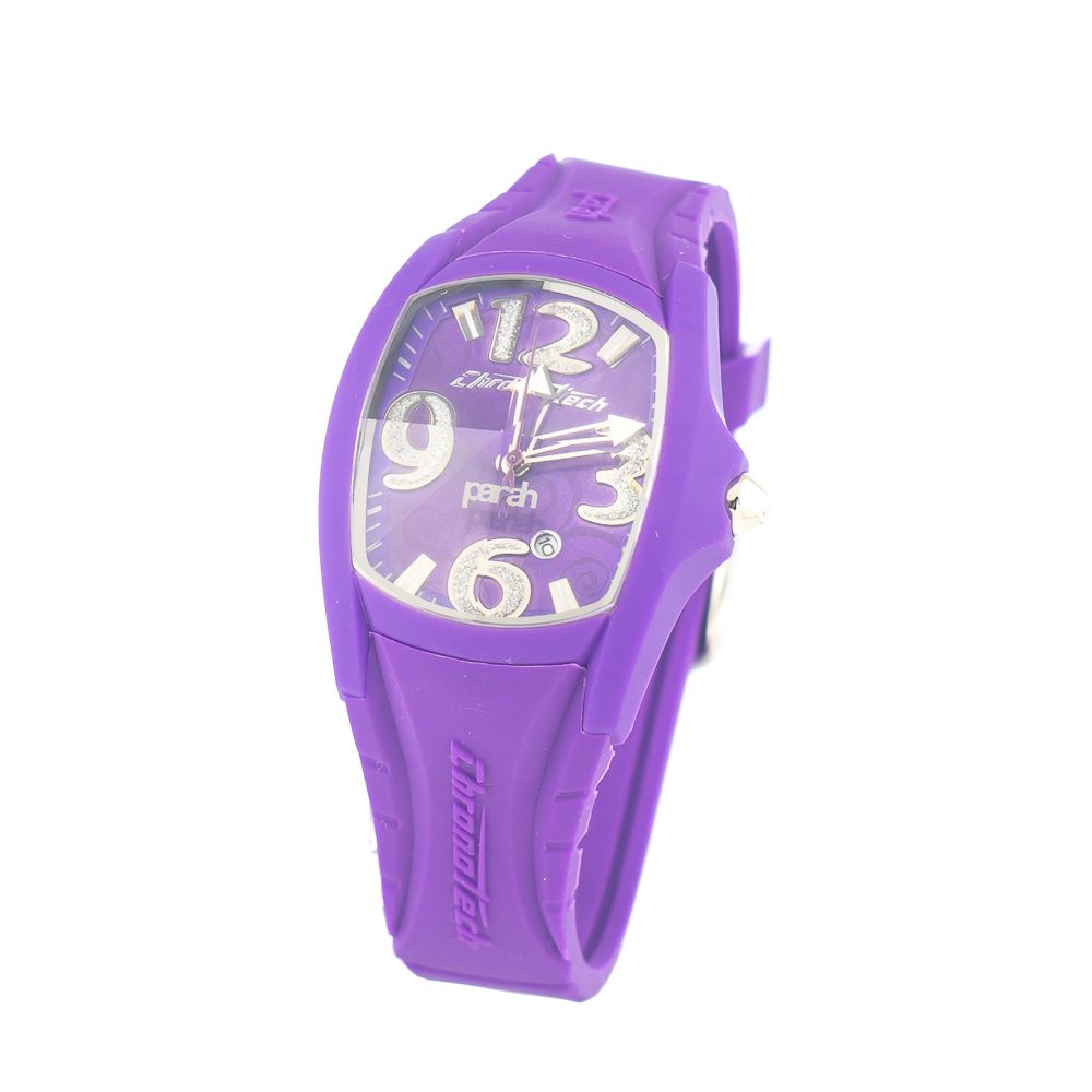 Chronotech Purple Rubber Sport Watch