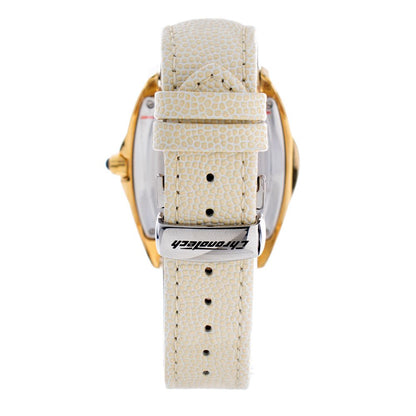 Chronotech Beige Leather Dress Watch