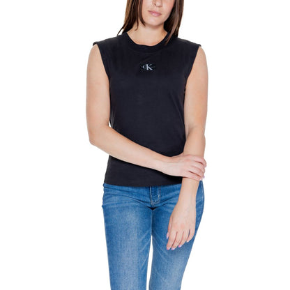 Calvin Klein Jeans Schwarzes T-Shirt aus Baumwolle