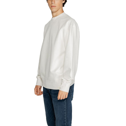 Calvin Klein Jeans Weißes Sweatshirt aus recycelter Baumwolle