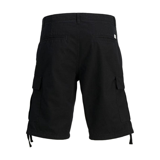 Jack Jones Black Cotton Bermuda Shorts