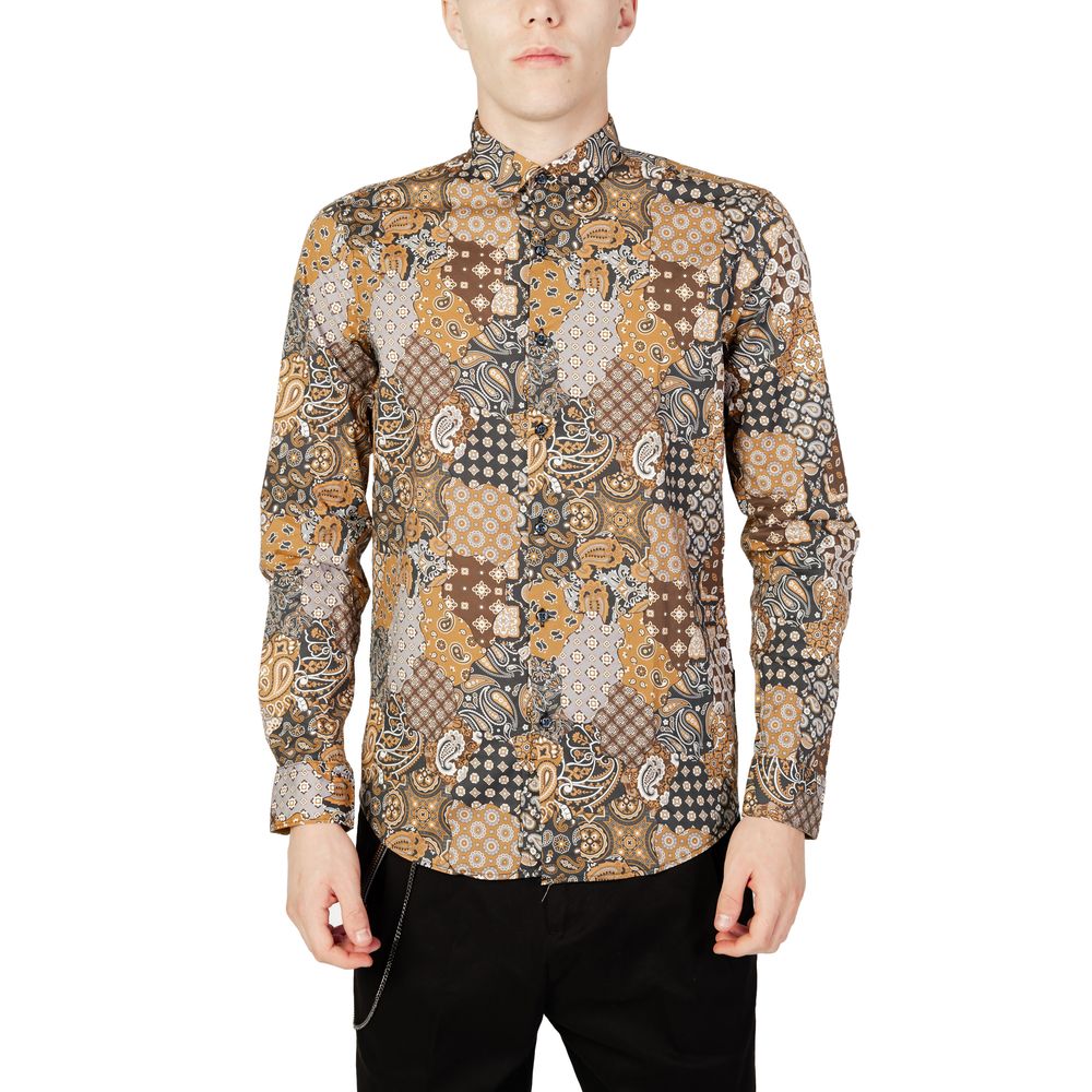 Gianni Lupo Beige Cotton Pattern Shirt