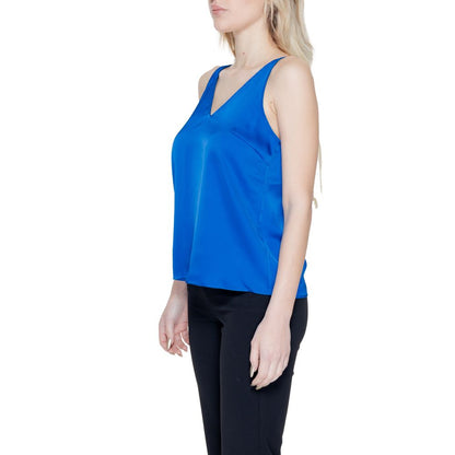 Vila Clothes Blue Polyester Top