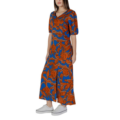 B.Young Blue Viscose Long Dress