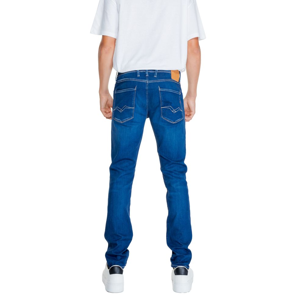 Replay Blue Cotton Relaxed Fit Jeans